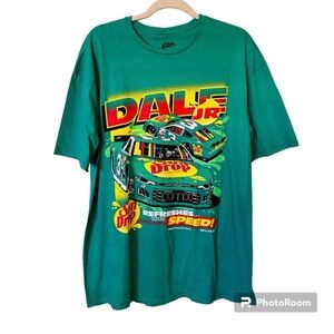 Dale Jr. Graphic Racing Green Short Sleeve Tee Shirt 100% Cotton Plus XL E1